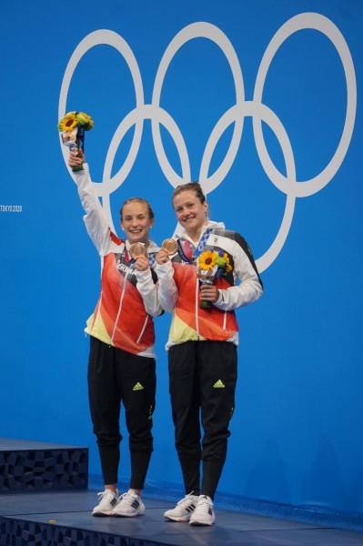 Lena on the medal podium in Tokyo