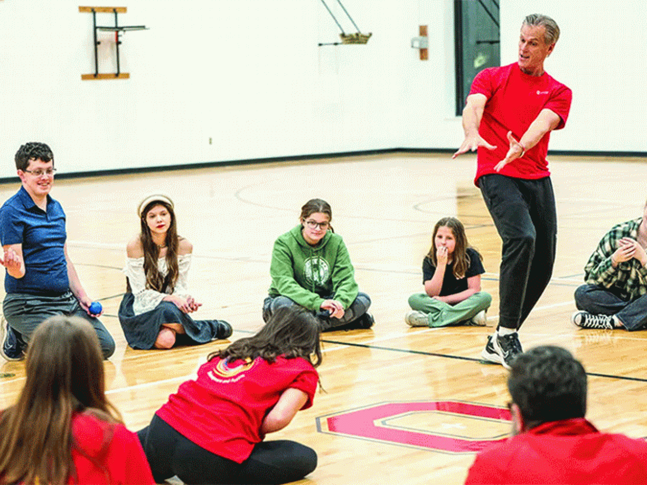 Kevin McClatchy conducts a Shakespeare and Autism Project workshop at Ohio State Marion. (Photo by Logan Wallace)