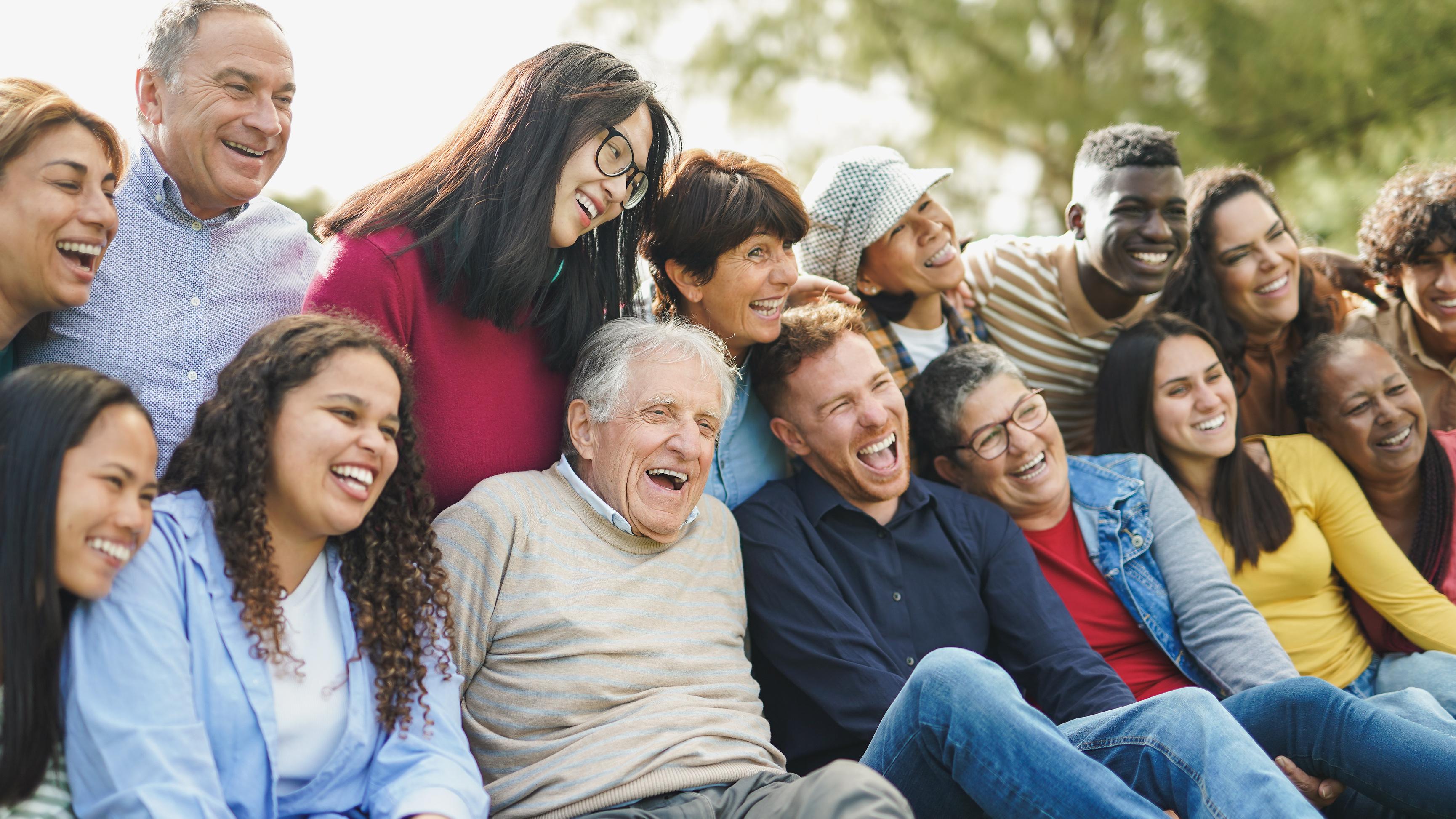 group of multigenerational people smiling