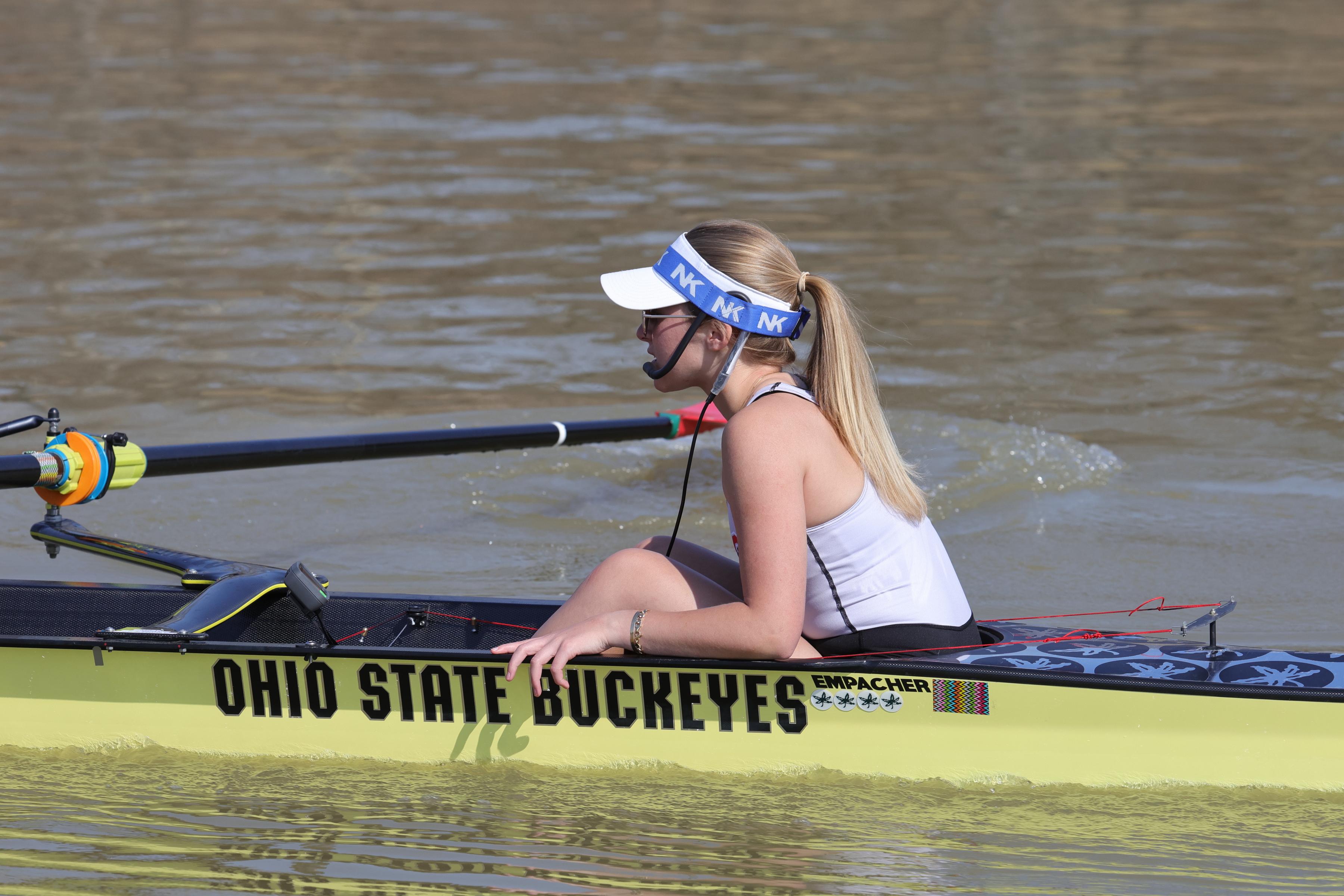 Alessandra Flevares serving as a coxswain