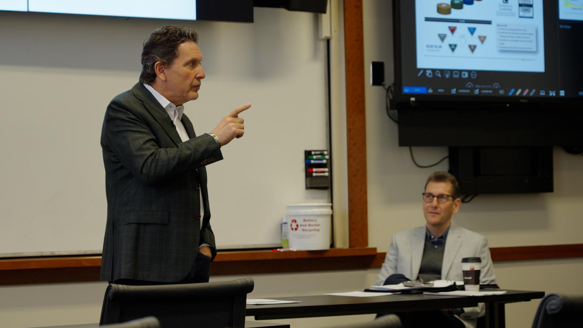 Faculty lecturer Mike Isler, right, is helping shape a future-ready sales curriculum grounded in real-world expertise.