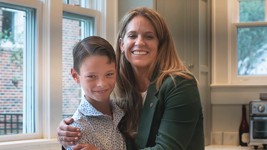 Amy Moore, MD, FACS, checks Byron Heersink’s progress at his home after nerve transfer surgery